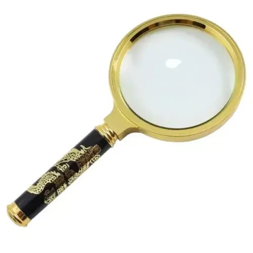 Компасы, лупы Универсальная лупа с ручкой "Дракон" пластик, черный, золотистый, кратность 5Х d-7см h-15,5 см (DN29720)