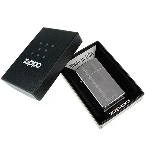 Бензиновые зажигалки Зажигалка бензиновая узкая "ZIPPO" High Polish Chrome Slim Heart (28476)
