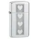 Бензиновые зажигалки Зажигалка бензиновая узкая "ZIPPO" High Polish Chrome Slim Heart (28476)