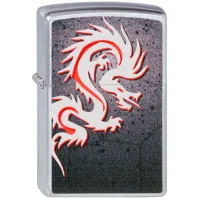 Зажигалка бензиновая ZIPPO Satin Chrome Tatto Dragon (200.247)