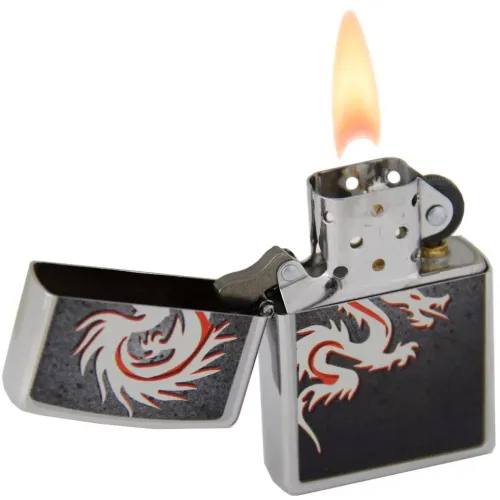 Бензинові запальнички Запальничка бензинова ZIPPO Satin Chrome Tatto Dragon (200.247)