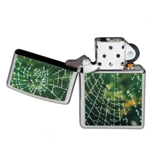 Бензинові запальнички Запальничка бензинова "ZIPPO" SPIDER WEB RAIN DROPS (28285)