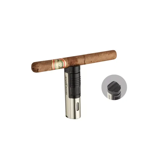 Газові запальнички Запальничка для сигар газова п'єзо 3 турбо Silver Match Paris метал, пробійник, місце для сигари, подарункова коробка, сатин (40674368)