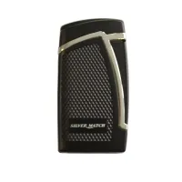 Зажигалка для сигар газовая двойное турбо, пробойник Silver Match Bowroad черная, бархатный мешочек (40674273BLSL)