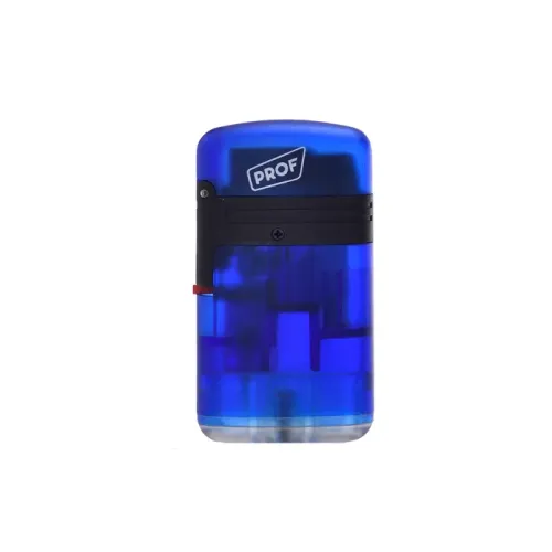 Бензинові запальнички Запальничка газова 2 турбо Prof Double Jet Flame Transparent Синя (40803728BLU)
