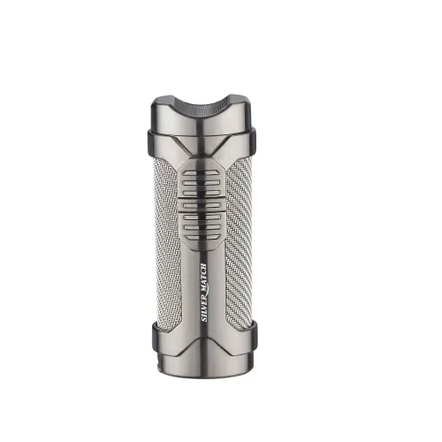 Газові запальнички Запальничка газова 3 турбо Silver Match Vaduz з підставкою і пробійником, метал, срібляста, подарункова коробка(40674381SL)