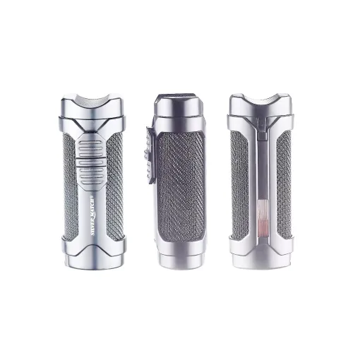 Газові запальнички Запальничка газова 3 турбо Silver Match Vaduz з підставкою і пробійником, метал, срібляста, подарункова коробка(40674381SL)