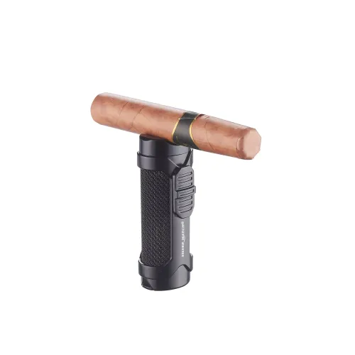 Газові запальнички Запальничка газова 3 турбо Silver Match Vaduz з підставкою та пробійником, метал, чорна, подарункова коробка (40674381BL)