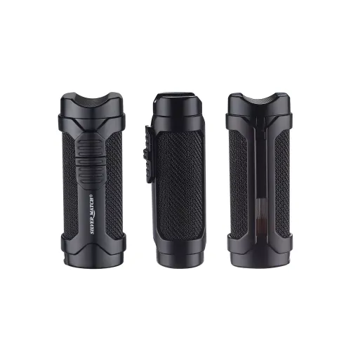 Газові запальнички Запальничка газова 3 турбо Silver Match Vaduz з підставкою та пробійником, метал, чорна, подарункова коробка (40674381BL)