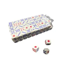 Кости игральные 100 штук 15х15х15 мм, пластик (14,7x7,3 x2,9 см) запайка пленка (DN36195)