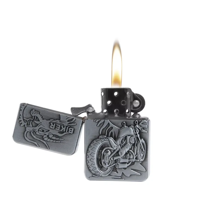 Зажигалка бензиновая Champ Bike Lighter дракон и байк (40400300B)