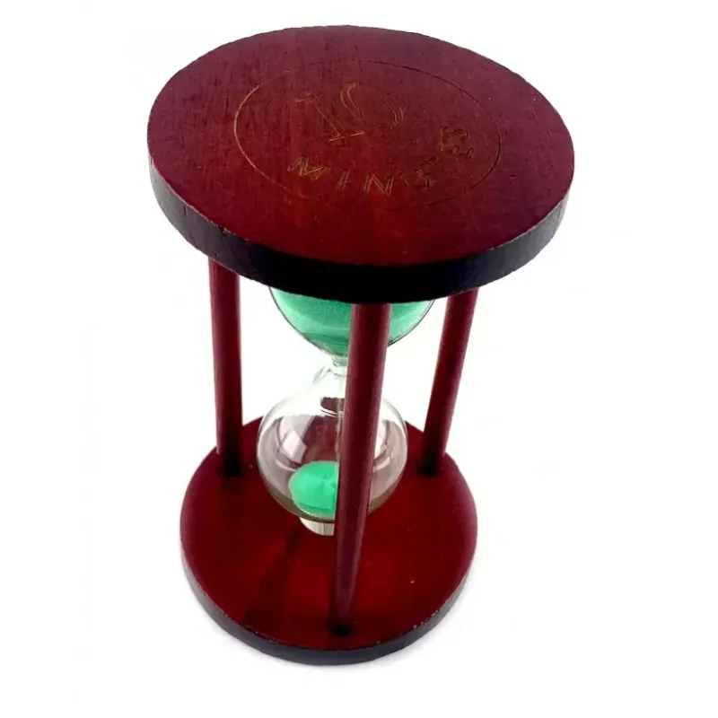 Песочные часы на 10 мин в дереве, зеленый песок 14,5х9х9 см (DN32071D)