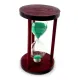 Песочные часы на 10 мин в дереве, зеленый песок 14,5х9х9 см (DN32071D)