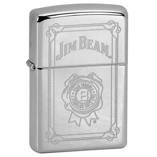 Подарочный набор зажигалка и фляга Zippo Jim Beam Серебристые (28414) Подарочный набор зажигалка и фляга Zippo Jim Beam Серебристые (28414)
