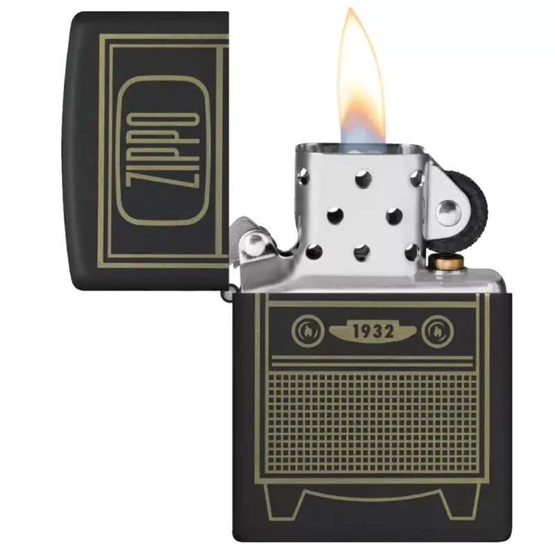 Зажигалка бензиновая Zippo 218 Vintage TV Design Черная (48619)