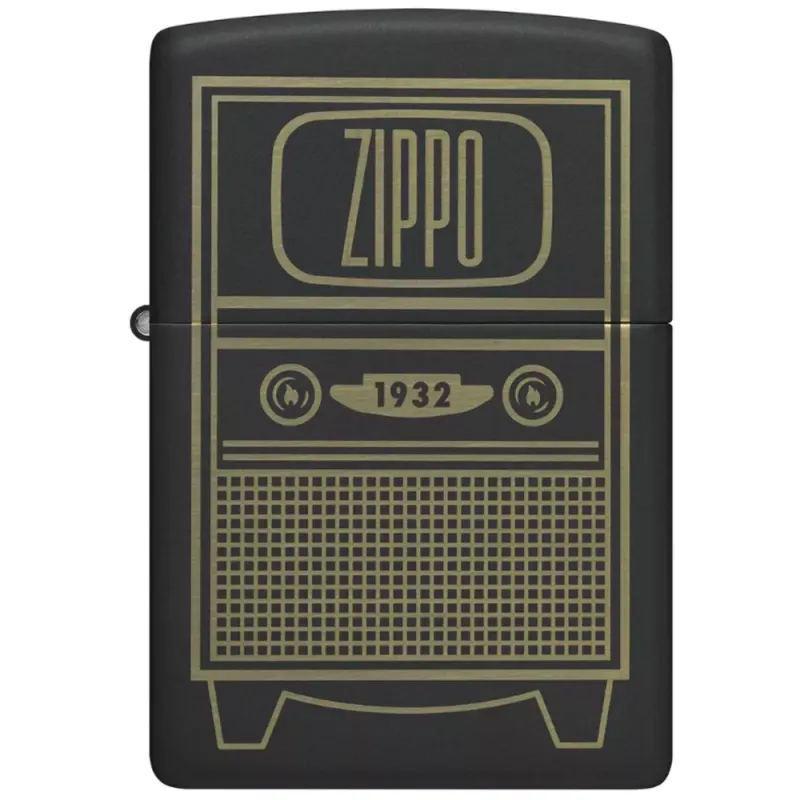 Зажигалка бензиновая Zippo 218 Vintage TV Design Черная (48619)