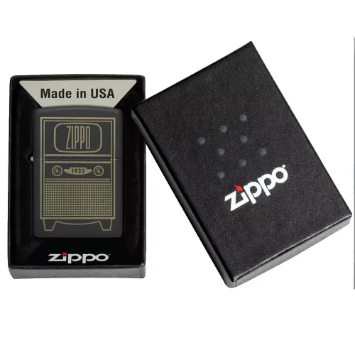 Зажигалка бензиновая Zippo 218 Vintage TV Design Черная (48619)