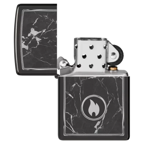 Зажигалка бензиновая Zippo Marble Flame Design , черный лед (46571)