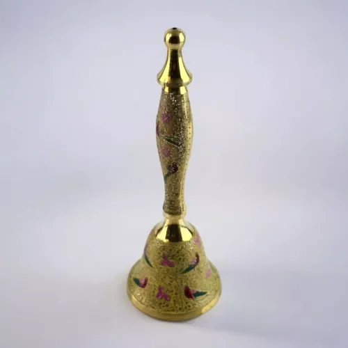 Інше Дзвіночок бронзовий із ручкою Н-21,5 см "Пташки на жовтому фоні" гравіювання (DN35951D)