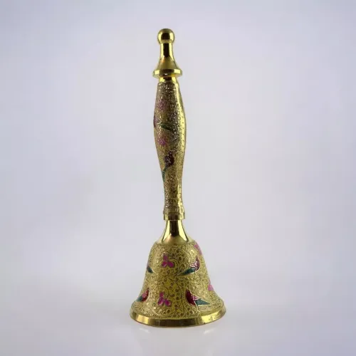 Інше Дзвіночок бронзовий із ручкою Н-21,5 см "Пташки на жовтому фоні" гравіювання (DN35951D)
