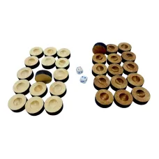 Фішки/шашки для нард з виємкою, кубіки, натуральне дерево D-28мм, H-10мм (DN36035)