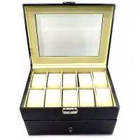 Футляр двухъярусный для хранения наручных часов 20 шт 28х20х16 см черный (DN32796)