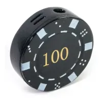 Газова пьезо запальничка "Покерна фішка 1000" чорна d-4 см (DN30683A)