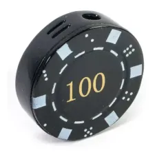 Газова пьезо запальничка "Покерна фішка 1000" чорна d-4 см (DN30683A)