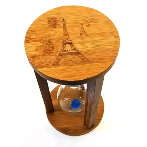 Пісочний годинник Годинник пісочний бамбуковий DUKE 60 хв Синій пісок (DN32884A)