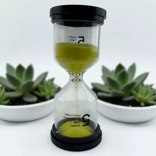Песочные часы Часы песочные на5 минут "Желтый песок" пластик, стекло (10,5х4,5х4,5 см) (DN30720E)