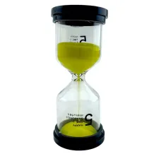 Годинник пісочний на5 хвилин "Жовтий пісок" пластик, скло (10,5х4,5х4,5 см) (DN30720E)