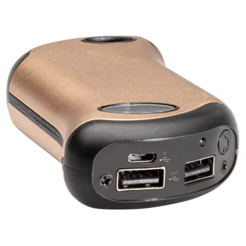 Туристичні грілки Грілка для рук USB на 9 годин+ Power Bank 5200 mAh +LED фонарік ZIPPO Heatbank, цифровий дисплей індикатору заряду, золотиста,коробка (2007360)