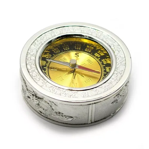Компасы, лупы Компас в китайском стиле Дракон диаметр 6,5 см серебристый (DN25419)