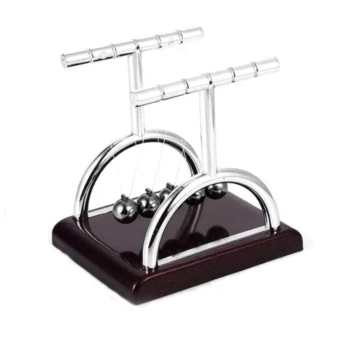 Приниматели решений и антистрессы Маятник Шары Ньютона антистресс инерционные (13х13х11,5 см) пластик, металл, коричневые (DN29785)