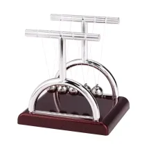 Маятник Шары Ньютона антистресс инерционные (13х13х11,5 см) пластик, металл, коричневые (DN29785)