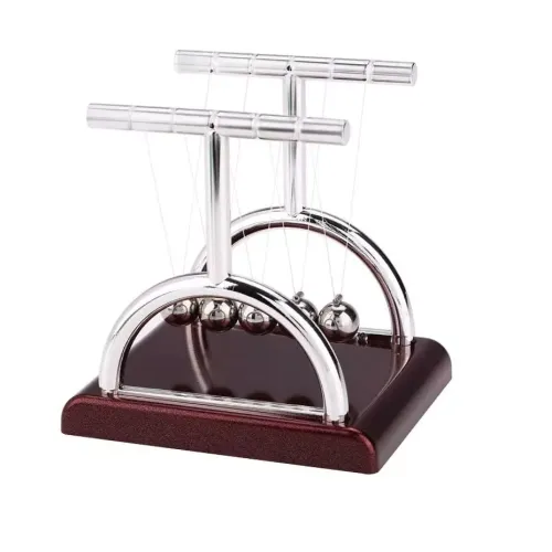 Приниматели решений и антистрессы Маятник Шары Ньютона антистресс инерционные (13х13х11,5 см) пластик, металл, коричневые (DN29785)