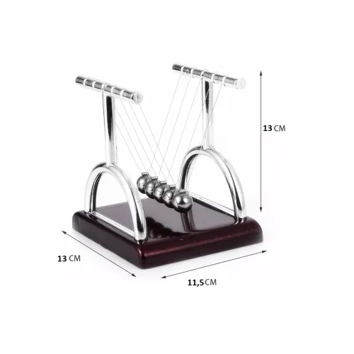 Приниматели решений и антистрессы Маятник Шары Ньютона антистресс инерционные (13х13х11,5 см) пластик, металл, коричневые (DN29785)