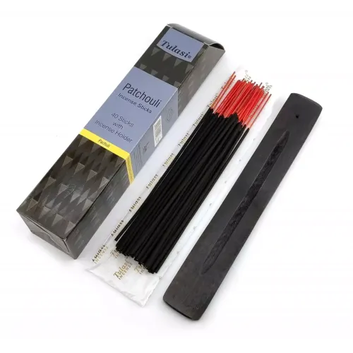 Набори пахощів Пахощі з дерев'яною підставкою Tulasi Patchouli 40 аромапалочок (DN34554)