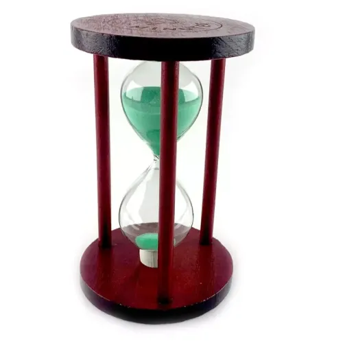 Песочные часы Песочные часы на 10 мин в дереве, зеленый песок 14,5х9х9 см (DN32071D)