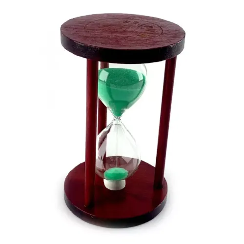 Песочные часы Песочные часы на 10 мин в дереве, зеленый песок 14,5х9х9 см (DN32071D)