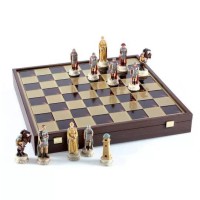 Шахматы Manopoulos Греко-римские в деревянном футляре 47 х 47 см Коричневые (SKK1BRO)
