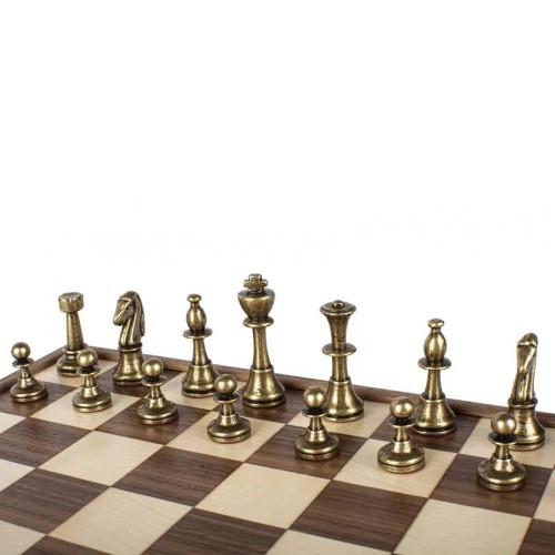 Шахи Шахи Manopoulos Staunton класичні фігури 27х27 см Коричневий (SKW32Z30K)