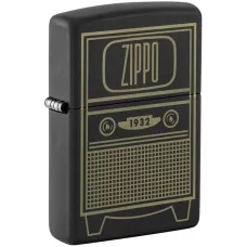 Запальничка бензинова Zippo 218 Vintage TV Design Чорна (48619)