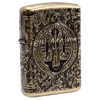 Запальничка армована бензинова Zippo Armor® St. Benedict Antique Brass (29719)