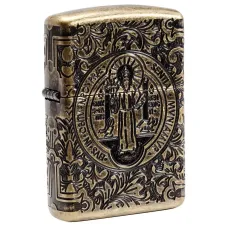 Запальничка армована бензинова Zippo Armor® St. Benedict Antique Brass (29719)