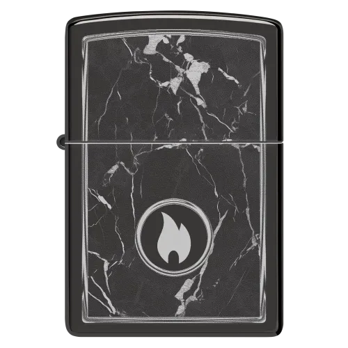 Бензинові запальнички Запальничка бензинова Zippo Marble Flame Design , чорний лід (46571)