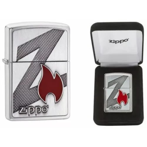 Бензиновые зажигалки Зажигалка бензиновая ZIPPO Z Flame, подарочная бархатная коробочка (29104)