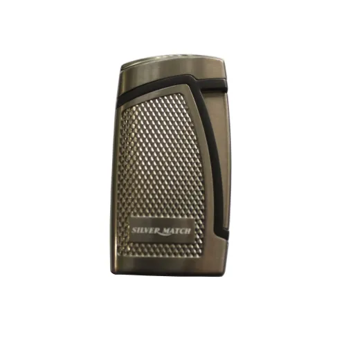 Газові запальнички Запальничка для сигар газова подвійне турбо, пробійник Silver Match Bowroad чорний лід (40674273DRI)