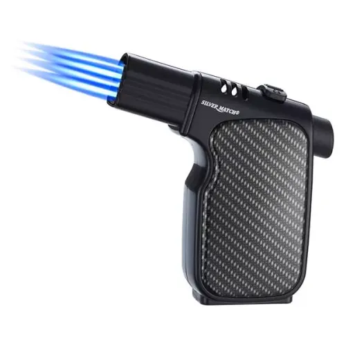 Бензинові запальнички Запальничка газова 4 турбо Silver Match Prague Чорна (40674365BL)