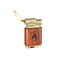 Зажигалка газовая трубочная пьезо с боковым пламенем Laguiole Woody, рисунок текстура дерево, красный, подарочная коробка (40201458)